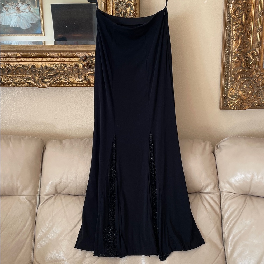 VTG.Mike Benet Formals Maxi Beaded Godet Skirt Sequins